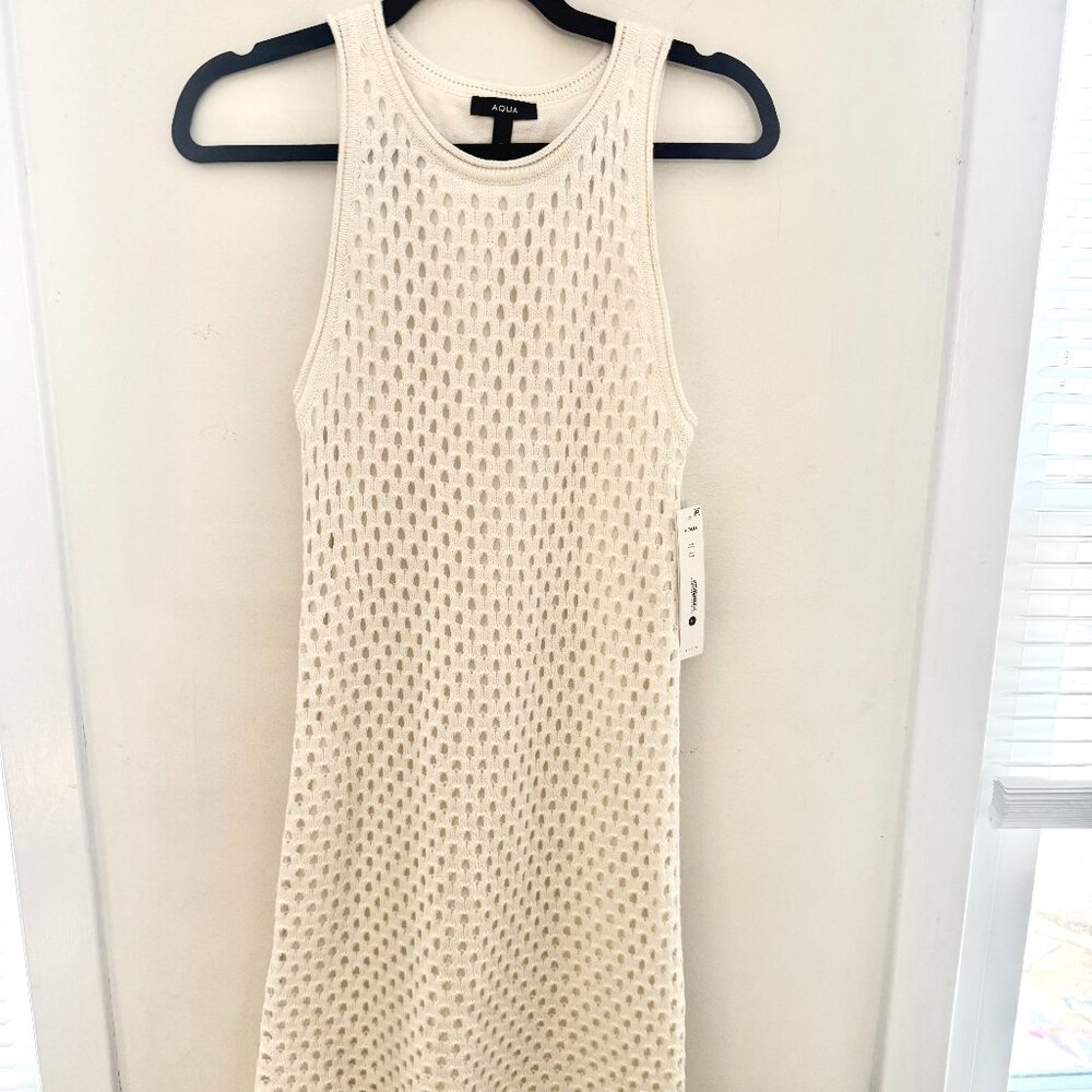 NWT Aqua White Knit Summer Dress Size Medium